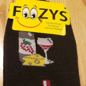 Foozys Wine Pour Women's Crew Socks Fits Sock Size: 9-11